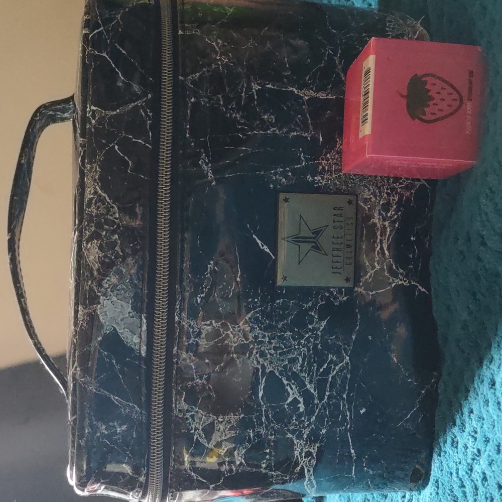 Jeffree Star Black Marbled Travel Bag with LipScrub